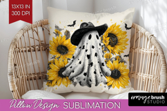 Cute Ghost Pillow Sublimation - Spooky Halloween Pillow PNG Product Image 1