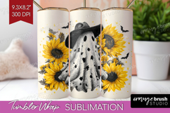 Cute Ghost Tumbler Wrap - Spooky Halloween Tumbler PNG Product Image 1