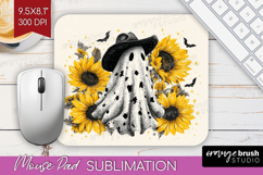 Cute Ghost Mouse Pad Sublimation - Spooky Halloween Mousepad Product Image 1
