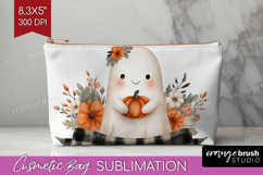 Cute Ghost Cosmetic Bag - Spooky Halloween Makeup Bag PNG Product Image 1