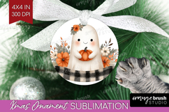 Cute Ghost Ornament PNG - Spooky Halloween PNG Sublimation Product Image 1