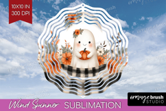 Cute Ghost Wind Spinner Sublimation PNG - Spooky Halloween Product Image 1
