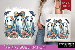 Cute Ghost Tote Bag - Spooky Halloween Tote Bag PNG Product Image 1