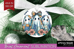 Cute Ghost Ornament PNG - Spooky Halloween PNG Sublimation Product Image 1