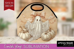 Cute Ghost Lunch Bag - Spooky Halloween Lunch Bug PNG Product Image 1