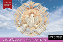 Cute Ghost Wind Spinner Sublimation PNG - Spooky Halloween Product Image 1