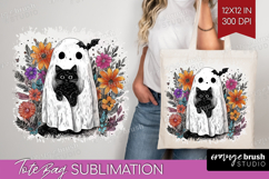 Cute Ghost Tote Bag - Spooky Halloween Tote Bag PNG Product Image 1