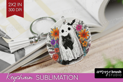 Cute Ghost Keychain PNG - Spooky Halloween Keychain Product Image 1