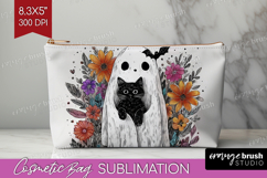 Cute Ghost Cosmetic Bag - Spooky Halloween Makeup Bag PNG Product Image 1