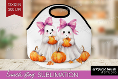 Cute Ghost Lunch Bag - Spooky Halloween Lunch Bug PNG Product Image 1