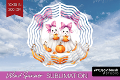 Cute Ghost Wind Spinner Sublimation PNG - Spooky Halloween Product Image 1