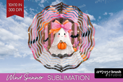 Cute Ghost Wind Spinner Sublimation PNG - Spooky Halloween Product Image 1