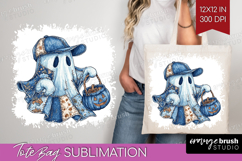 Cute Ghost Tote Bag - Spooky Halloween Tote Bag PNG Product Image 1