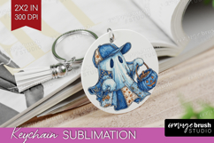 Cute Ghost Keychain PNG - Spooky Halloween Keychain Product Image 1