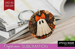 Cute Ghost Keychain PNG - Spooky Halloween Keychain Product Image 1
