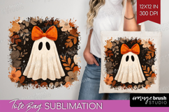 Cute Ghost Tote Bag - Spooky Halloween Tote Bag PNG Product Image 1