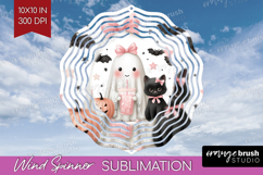Cute Ghost Wind Spinner Sublimation PNG - Spooky Halloween Product Image 1