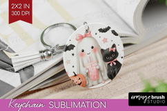 Cute Ghost Keychain PNG - Spooky Halloween Keychain Product Image 1