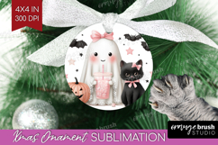 Cute Ghost Ornament PNG - Spooky Halloween PNG Sublimation Product Image 1