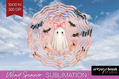 Cute Ghost Wind Spinner Sublimation PNG - Spooky Halloween Product Image 1