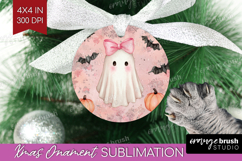 Cute Ghost Ornament PNG - Spooky Halloween PNG Sublimation Product Image 1