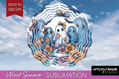 Cute Ghost Wind Spinner Sublimation PNG - Spooky Halloween Product Image 1
