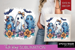 Cute Ghost Tote Bag - Spooky Halloween Tote Bag PNG Product Image 1