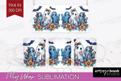 Cute Ghost Mug Wrap - Spooky Halloween Mug PNG Sublimation Product Image 1