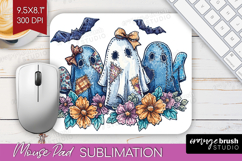 Cute Ghost Mouse Pad Sublimation - Spooky Halloween Mousepad Product Image 1