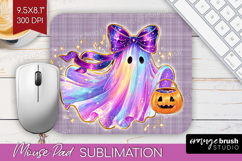 Cute Ghost Mouse Pad Sublimation - Spooky Halloween Mousepad Product Image 1
