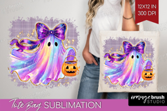 Cute Ghost Tote Bag - Spooky Halloween Tote Bag PNG Product Image 1
