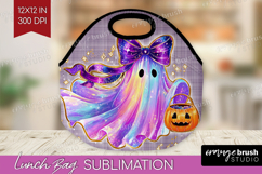 Cute Ghost Lunch Bag - Spooky Halloween Lunch Bug PNG Product Image 1