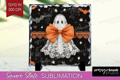 Cute Ghost Slate PNG - Spooky Halloween Square Slate Product Image 1