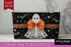 Cute Ghost Cosmetic Bag - Spooky Halloween Makeup Bag PNG Product Image 1