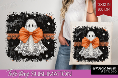 Cute Ghost Tote Bag - Spooky Halloween Tote Bag PNG Product Image 1