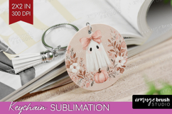 Cute Ghost Keychain PNG - Spooky Halloween Keychain Product Image 1