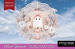 Cute Ghost Wind Spinner Sublimation PNG - Spooky Halloween Product Image 1