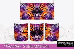 Halloween Tie Dye Coffee Mug Sublimation - Spooky Mug Wrap Product Image 1