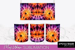 Halloween Tie Dye Coffee Mug Sublimation - Spooky Mug Wrap Product Image 1
