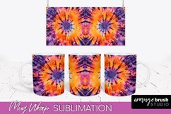 Halloween Tie Dye Coffee Mug Sublimation - Spooky Mug Wrap Product Image 1