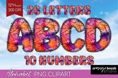 Halloween Doodle Aphabet Clipart - Tie Dye Letters PNG Product Image 1