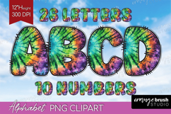 Halloween Doodle Aphabet Clipart - Tie Dye Letters PNG Product Image 1