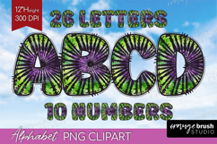 Halloween Doodle Aphabet Clipart - Tie Dye Letters PNG Product Image 1