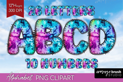 Halloween Doodle Aphabet Clipart - Tie Dye Letters PNG Product Image 1