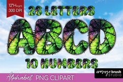 Halloween Doodle Aphabet Clipart - Tie Dye Letters PNG Product Image 1