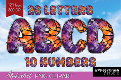 Halloween Doodle Aphabet Clipart - Tie Dye Letters PNG Product Image 1