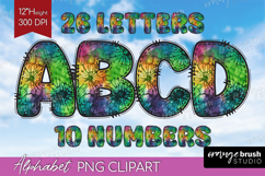 Halloween Doodle Aphabet Clipart - Tie Dye Letters PNG Product Image 1