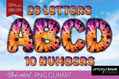 Halloween Doodle Aphabet Clipart - Tie Dye Letters PNG Product Image 1
