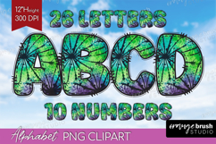 Halloween Doodle Aphabet Clipart - Tie Dye Letters PNG Product Image 1