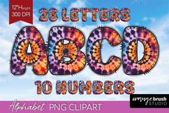 Halloween Doodle Aphabet Clipart - Tie Dye Letters PNG Product Image 1